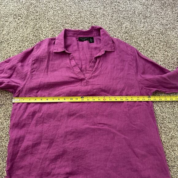 Tahari purple linen three-quarter sleeve top size 2X - Picture 10 of 13